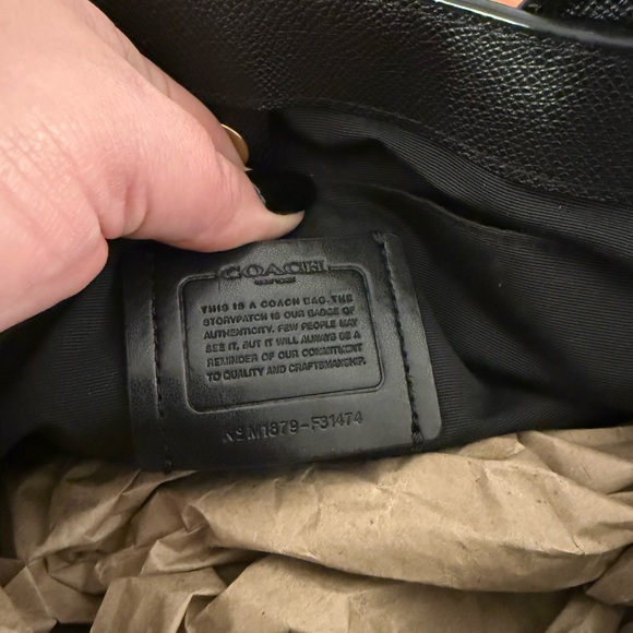 Coach Black Casey Tote Bag Crossgrain Leather Cowhide Shoulder Bag - Picture 5 of 8